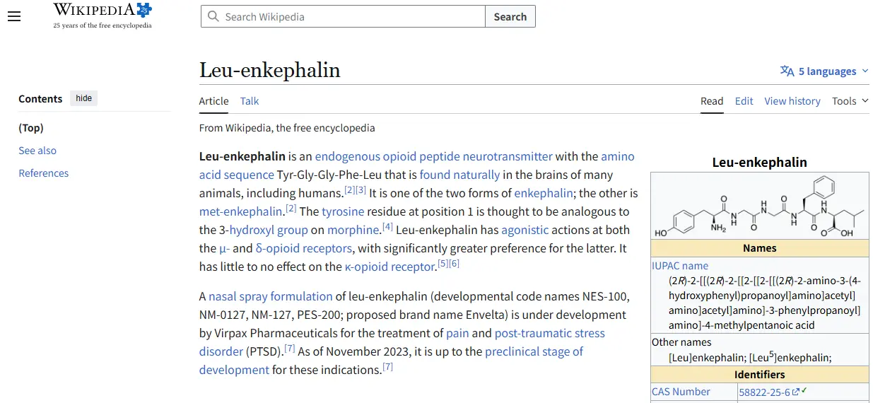 Leu enkephalin Leu enkephalin